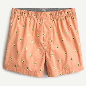 NWT J. Crew Men’s Avocado Print Cotton Boxers Underwear Orange